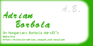 adrian borbola business card
